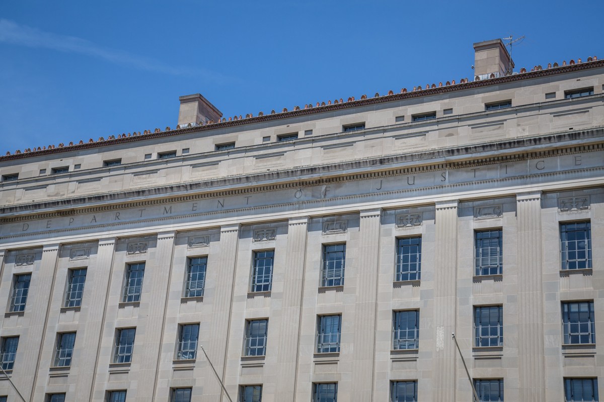 The United States Department of Justice Building in Washington, DC.