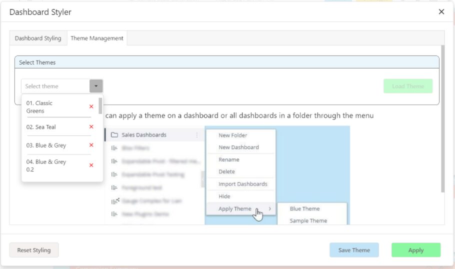 Theme configuration option