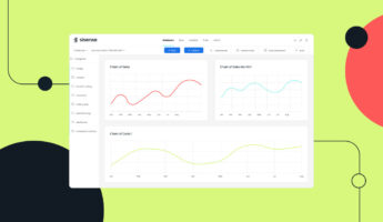 Analytics dashboard showing colorful line graphs