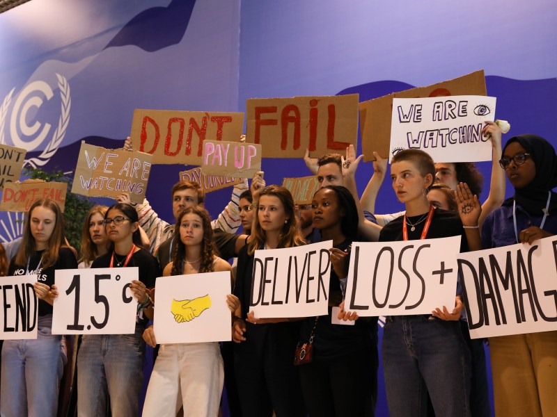 A demonstration at COP27.