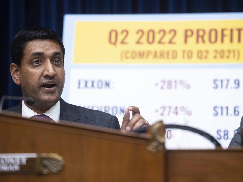 Rep. Ro Khanna, D-Calif., speaks during a House Oversight and Reform Committee on alleged oil industry greenwashing and the impacts of climate change on Sept. 15, 2022.