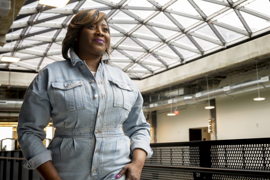 Detroit Voltage founder Deana Neely at New Lab in Detroit, where she met with Google representatives about being featured in a new campaign.