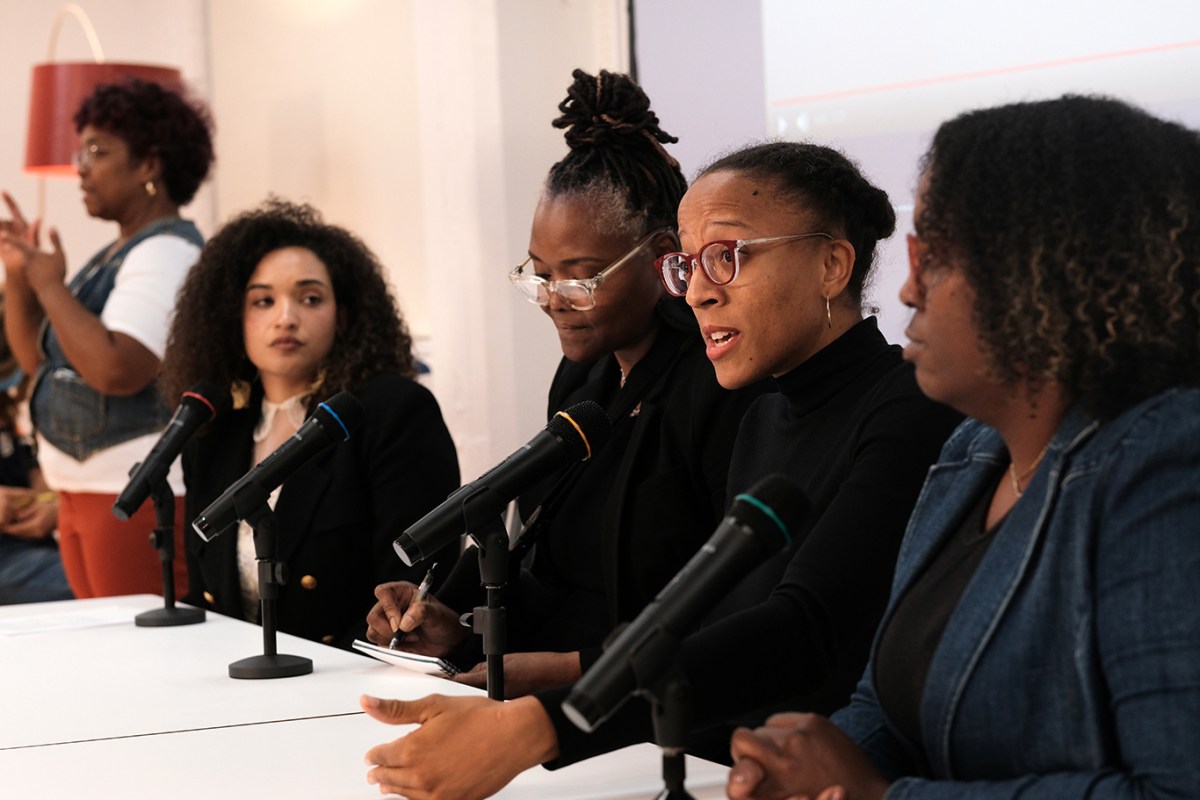 A group of panelists, from left, Liz Kennedy, Chrystal Ridgeway, Ahmina Maxey, and Norrel Hemphill.