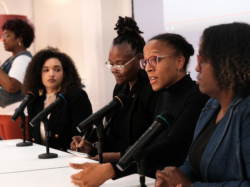 A group of panelists, from left, Liz Kennedy, Chrystal Ridgeway, Ahmina Maxey, and Norrel Hemphill.