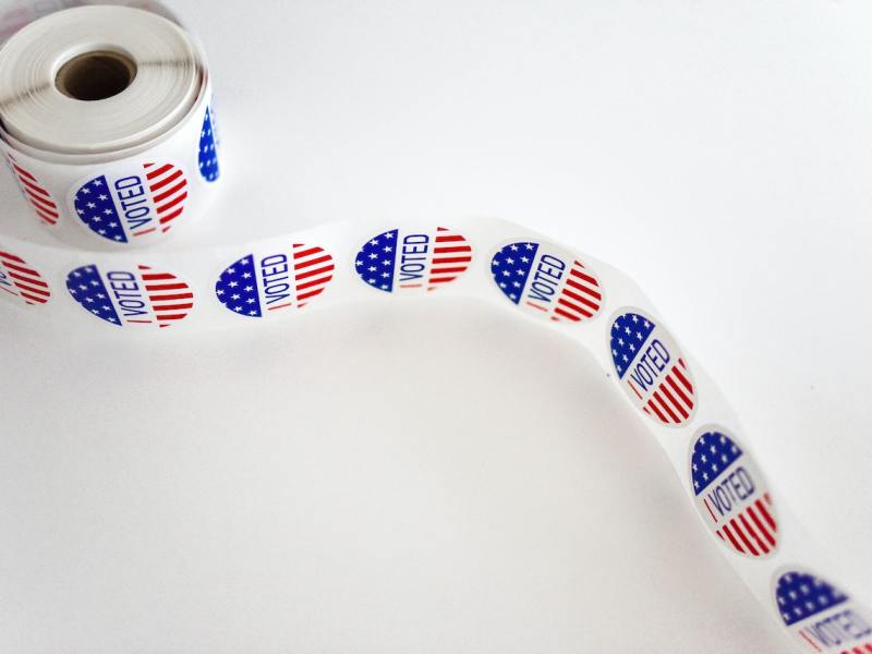 A roll of "I voted" stickers.