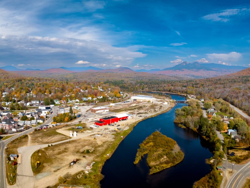 A hydrogen production facility alongside a river in Groveton, New Hampshire.