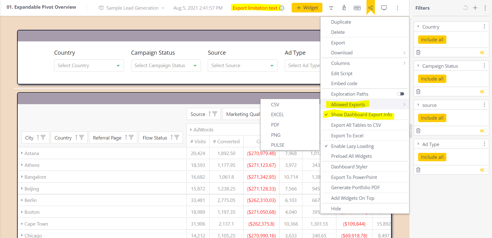 Sample dashboard image