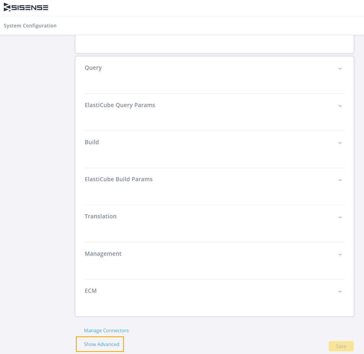 Show advanced option