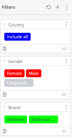 Sample filter options snapshot